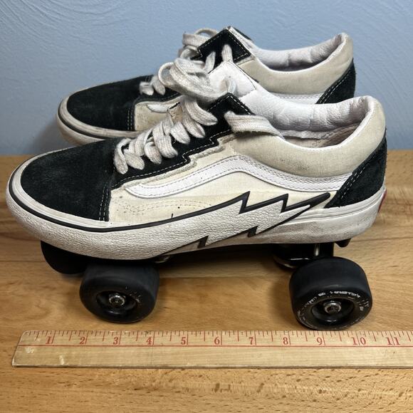 Vans Custom Bolt Men's Size 7.5 Classic Roller Skates Boltz Black White Repair - Picture 12 of 12